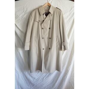 Vintage Botany 500 Classic Trench Coat with Removable Faux Fur Lining (XL)